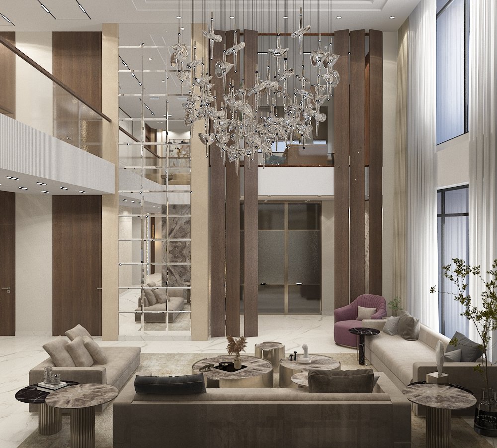 Formal Living — Marble Feature Wall