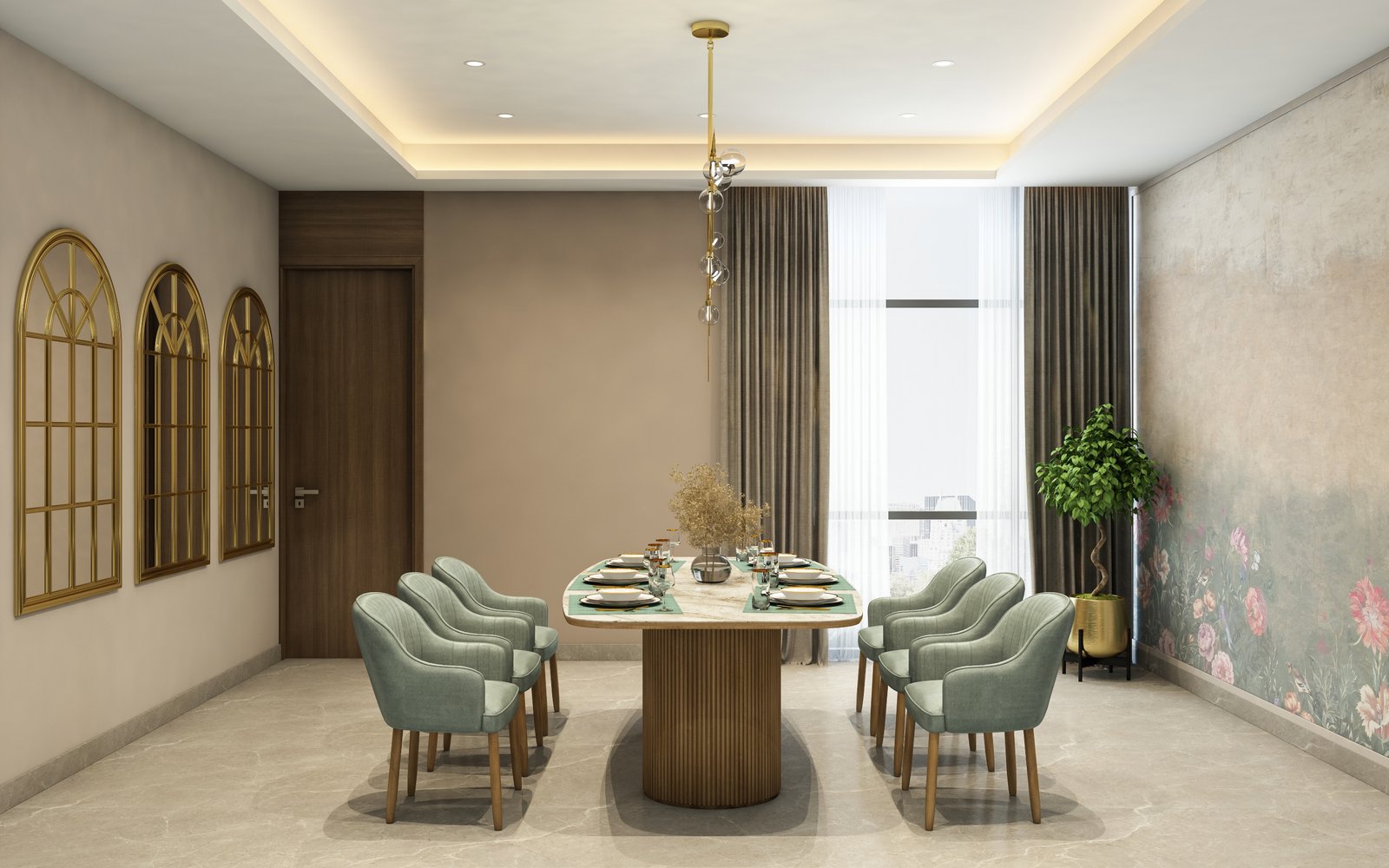 Dining — Floral Mural